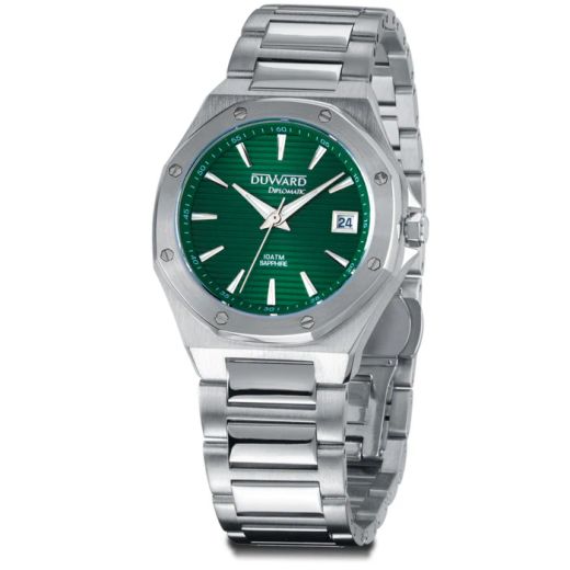 D25433.03 Reloj Duward mujer caja de acero 316L, 10 ATM, cristal zafiro, brazalete de acero inoxidable 316L, movimiento de cuarzo