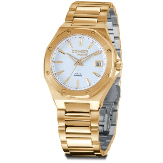 D25433.11 Reloj DUWARD mujer caja de acero IP dorado ,10 atm, cristal zafiro, brazalete de acero, movimiento cuarzo
