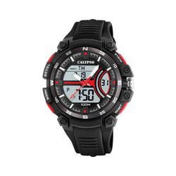 Reloj Calypso K5779/6 sport analógico y digital correa caucho negro resistente al agua