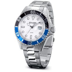 D95428.01 Reloj DUWARD hombre de acero inoxidable 316L bisel negro y azul sumergible 200 metros 20 atm