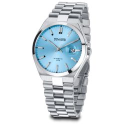 D95432.06 Reloj Duward hombre de acero 316L con cristal mineral acabado zafiro 5 atm y con movimiento automático esfera azul celeste