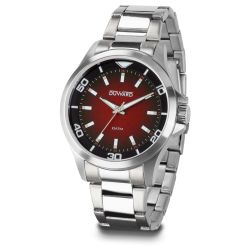 D95306.04 Reloj DUWARD hombre de acero con esfera roja-granate degradada 10 atm