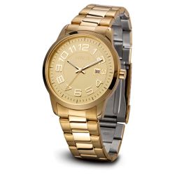 D95410.20 Reloj DUWARD de Caballero Brazalete Acero IP dorado Calendario esfera dorada