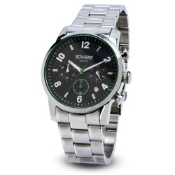 D95541.03 Reloj DUWARD de caballero brazalete y caja de acero Cronógrafo esfera negra y verde cristal zafiro water resistant 100 metros