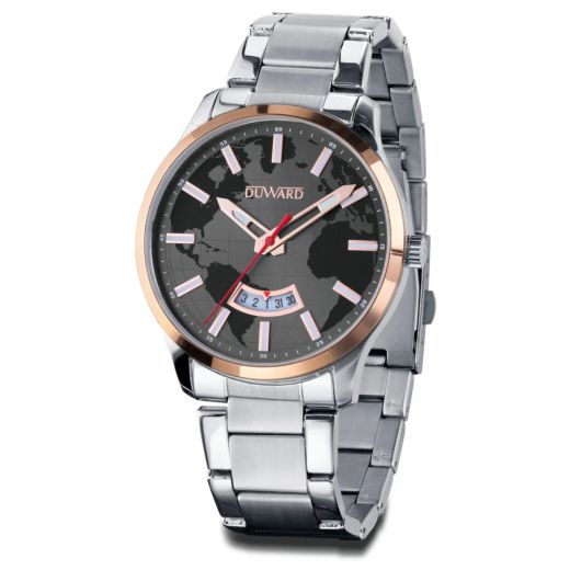 D95437.82 Reloj DUWARD de caballero caja acero bisel dorado esfera degrade