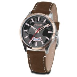 D85437.82 Reloj Duward de caballero caja acero bisel dorado esfera degradada correa marrón