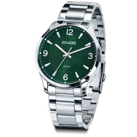 D95307.03 Reloj Duward de caballero esfera verde brazalete y caja de acero inoxidable cristal zafiro