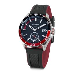 D85435.24 Reloj Duward de hombre correa negra y granate esfera negra calendario 10 ATM