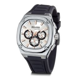 D95536.C06 Reloj Duward Hombre deportivo colección Aquastar acero 316L esfera blanca 10 Atm correa de  silicona