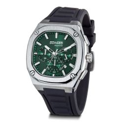 D95536.C03 Reloj DUWARD de Hombre elegante y deportivo colección  Aquastar acero inoxidable 316L esfera verde 10 Atm correa resistente de  silicona