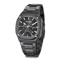 D95536.22 Reloj de Hombre deportivo DUWARD Aquastar acero inoxidable IP negro esfera negra 10 Atm cronógrafo y calendario cristal zafiro