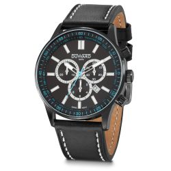 D85534.54 Reloj de hombre DUWARD Aquastar caja de acero ip negro cronografo con movimiento suizo 10 atm