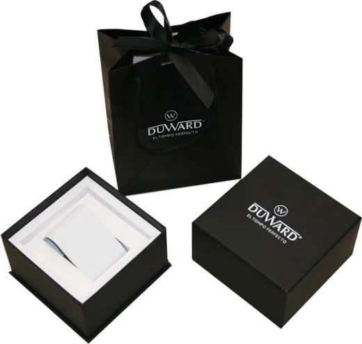 D85536.04 Reloj DUWARD hombre Aquastar cronógrafo caja de acero bisel cerámica 10 ATM y correa silicona roja