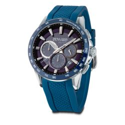 D85536.05 Reloj DUWARD hombre Aquastar cronógrafo de acero bisel cerámica azul 10 ATM y correa silicona
