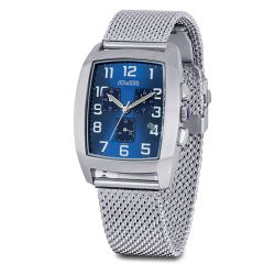 D85010.15 Reloj Duward de caballero acero inoxidable 316L armis malla milanesa esfera azul, cronógrafo y calendario