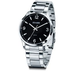 D95307.02 Reloj Duward de caballero caja y brazalete de acero esfera negra cristal zafiro sumergible 100 metros (10atm)