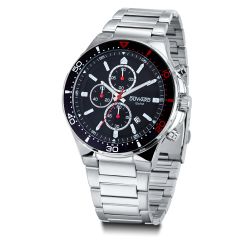 D95543.04 Reloj DUWARD de hombre Brazalete de Acero IP negro y detalles rojos