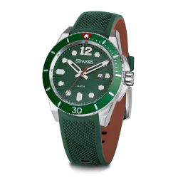 D85436.03 Reloj DUWARD de hombre correa silicona verde y esfera verde caja acero inoxidable 316L sumergible 10 ATM