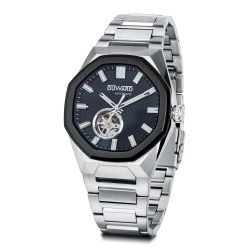 D95804.02 Reloj Duward de hombre movimiento automático de acero 316L esfera negra sumergible 100 metros (10atm)