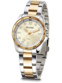 Reloj DUWARD mujer SPORT Mud D25354.30  tres agujas con la caja y el brazalete de acero inoxidable 316L en IP dorado