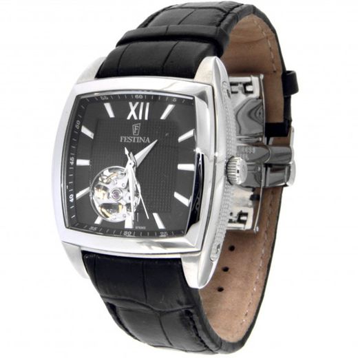Reloj Festina de hombre F6753/2 automático caja de acero 316L inoxidable correa de piel elegante