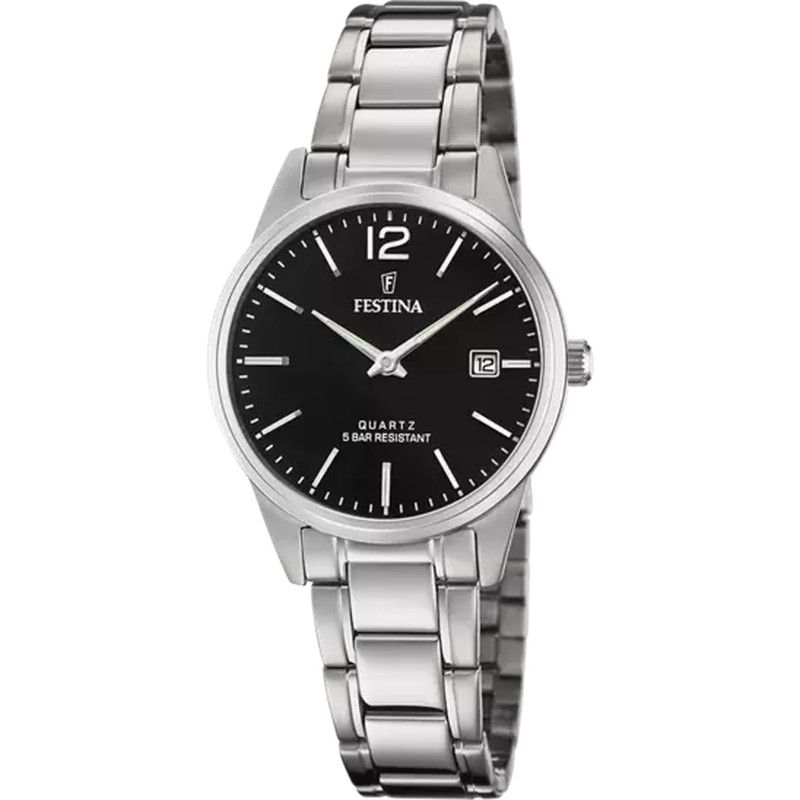 Reloj Festina modelo CLASSICS F20509/4 mujer negro y acero