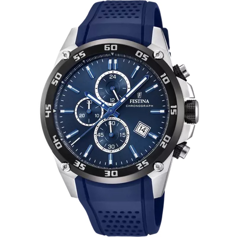 Reloj Festina F20450/5 de hombre CHRONO correa de caucho azul — Joyeria Pont