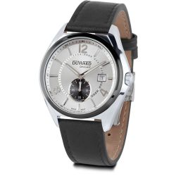 D85602.51 Reloj Duward Diplomatic Swiss Made Hombre Deportivo caja acero esfera plata 5 Atm correa piel con calendario y segundero