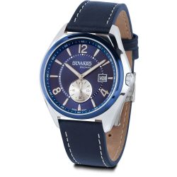 D85602.75 Reloj Duward Diplomatic de hombre Swiss Made deportivo caja acero IP azul esfera azul 5Atm correa piel 50 metros