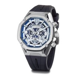 D95537.C05 Reloj Hombre deportivo DUWARD Aquastar acero esfera azul 10 Atm correa silicona chrono y calendario