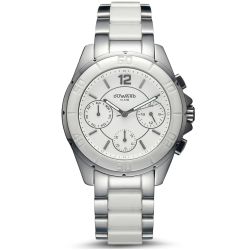 D97022.11 Reloj Duward de hombre Elegante con Multifunción caja acero y cerámica esfera blanca