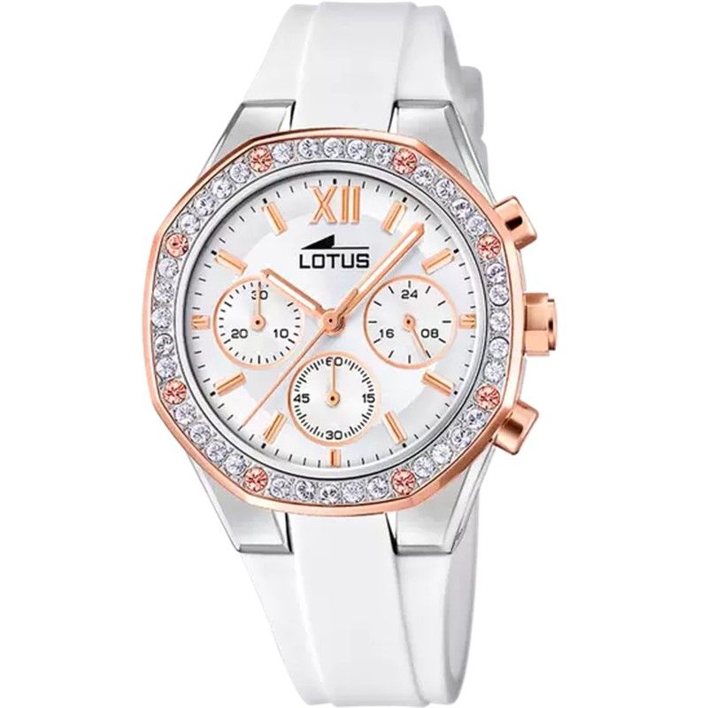 Reloj LOTUS mujer Excellent 18875/1 color blanco correa de caucho