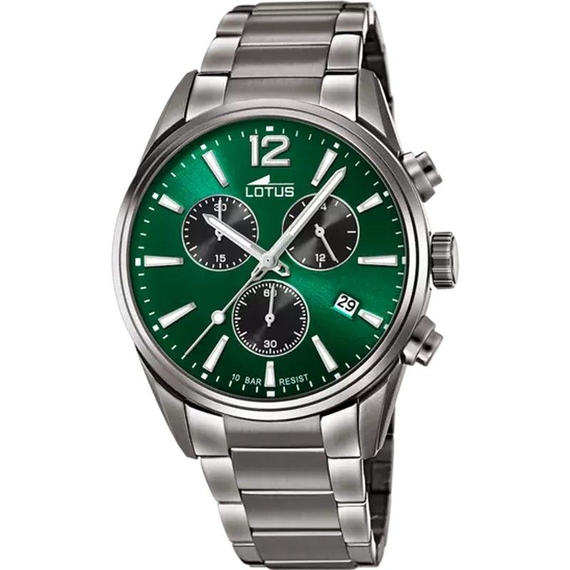 Reloj Lotus hombre CHRONO 18682/4 acero esfera verde — Joyeria Pont