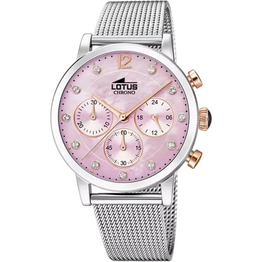 Reloj LOTUS TRENDY mujer 18676/2 esfera rosa correa de acero 316L