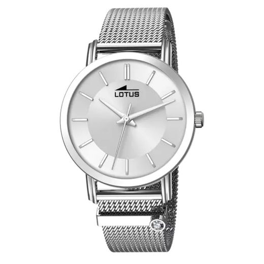 Reloj Lotus Trendy mujer 18737/1 color plata correa de acero 316L