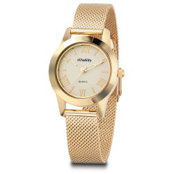 D13078.00 Reloj Duward mujer caja de acero 316 IP dorado, brazalete esterilla Cristal zafiro