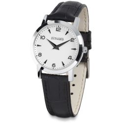 D15102.06 Reloj DUWARD mujer elegante caja de acero, 5 atm, y correa de piel negra