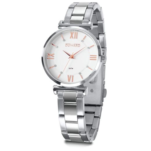 D25346.01 Reloj DUWARD Mujer casual caja acero inoxidable 316L esfera blanca 50 metros