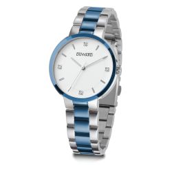 D25353.71 Reloj Duward Mujer Informal caja acero inoxidable IP azul esfera blanca, sumergible 50 metros (5ATM)