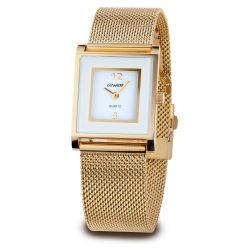 D11028.01 Reloj Duward señora malla milanesa acero IP dorado esfera blanca