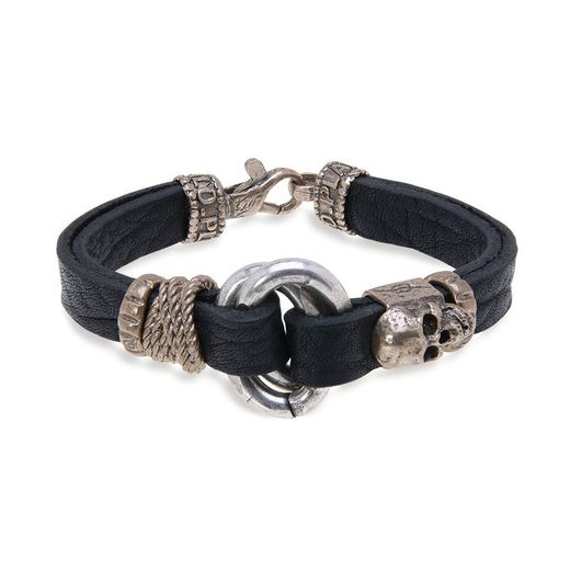 SB094X Pulsera Plata de Palo de hombre calavera