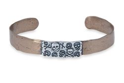 SB121X Pulsera PLATA DE PALO unisex rígida de bronce y plata de ley 925 colección Tritón con carácter y personalidad