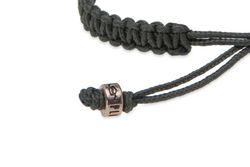 SB122V Pulsera Plata de Palo unisex de nylon verde con calaveras de bronce colección Draxiel cierre autoajustable