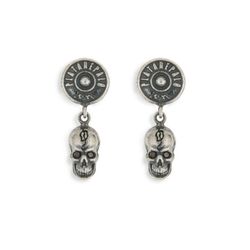 SE002X Pendientes Plata de Palo Skull
