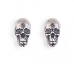 SE003X Pendientes Plata de Palo SKULL unisex calaveras en plata de ley 925