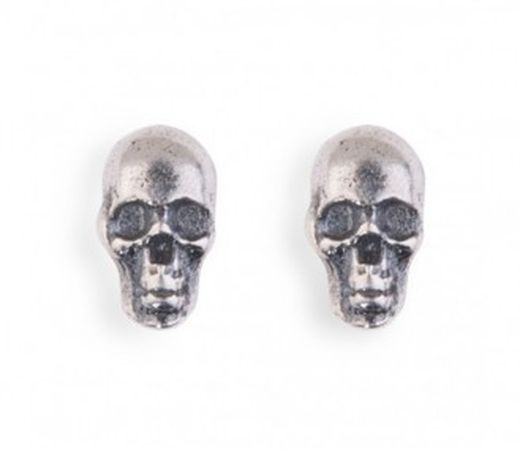 SE003X Pendientes Plata de Palo SKULL unisex calaveras en plata de ley 925
