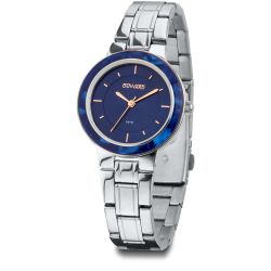 D25335.05 Reloj Duward mujer pulsera acero y caja acero inoxidable 316L bisel de resina azul acuático 50 metros (5atm)