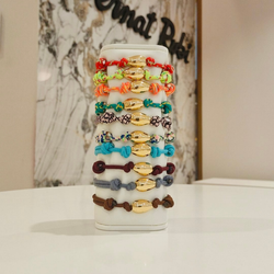 SKU: 05-001117 Pulsera unisex con Pepita de oro de 18k. Acabada con nudos marineros autoajustable