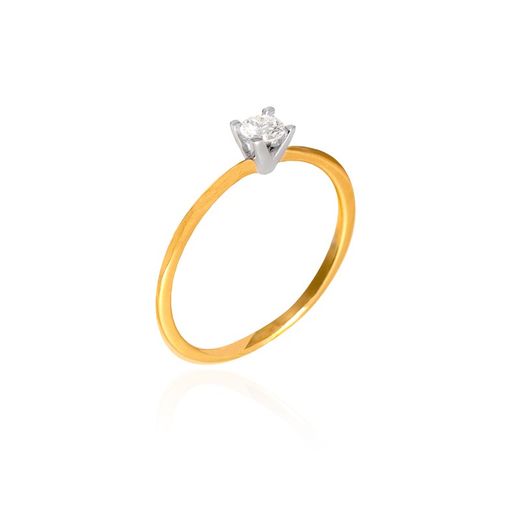 SKU-ND Anillo mujer o pedida en oro 18k bicolor con brillante
