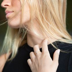 SKU-ND Anillo mujer o pedida en oro 18k bicolor con brillante
